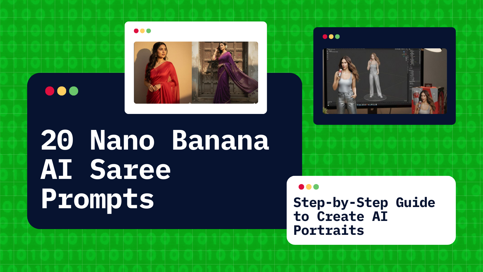 A woman in a beautiful AI-generated saree, demonstrating the Nano Banana trend.